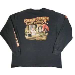 Harley Davidson Whiskey Row Prescott AZ Long Sleeve Pocket Tee 2XL Black